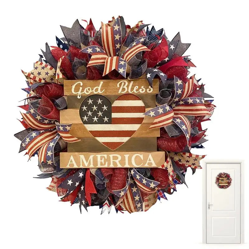 Celebrate in Style: Handcrafted 4th of July Wreath for Patriotic Door & Garden Decor!