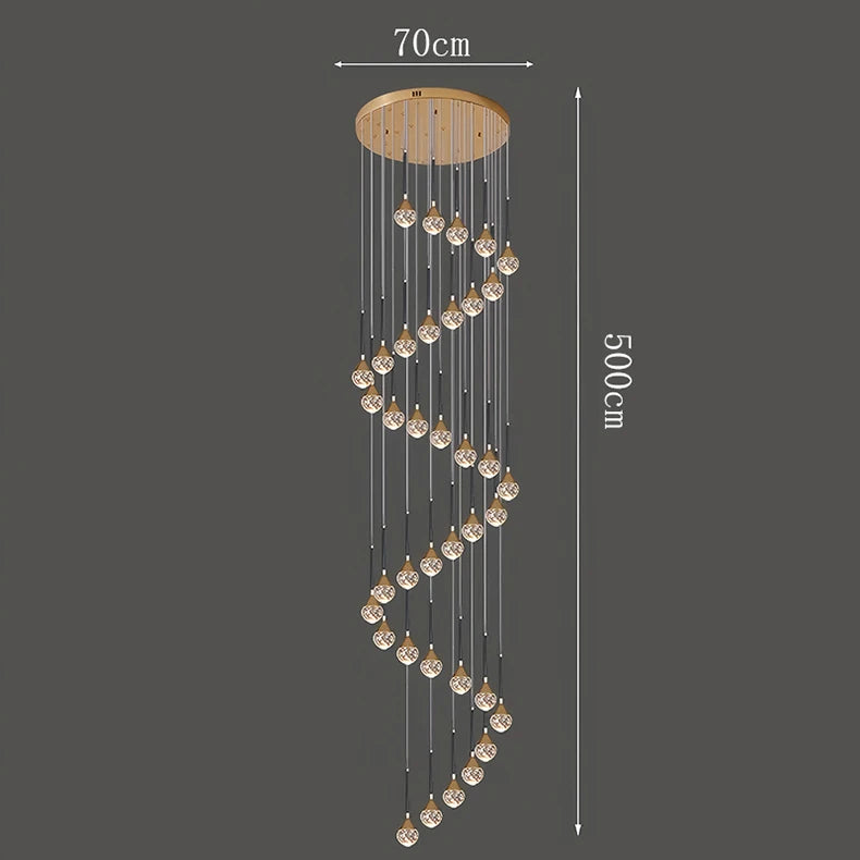 Nordic Crystal Pendant Lamp With Modern Hanging Light Chandelier for Dining & Living Room