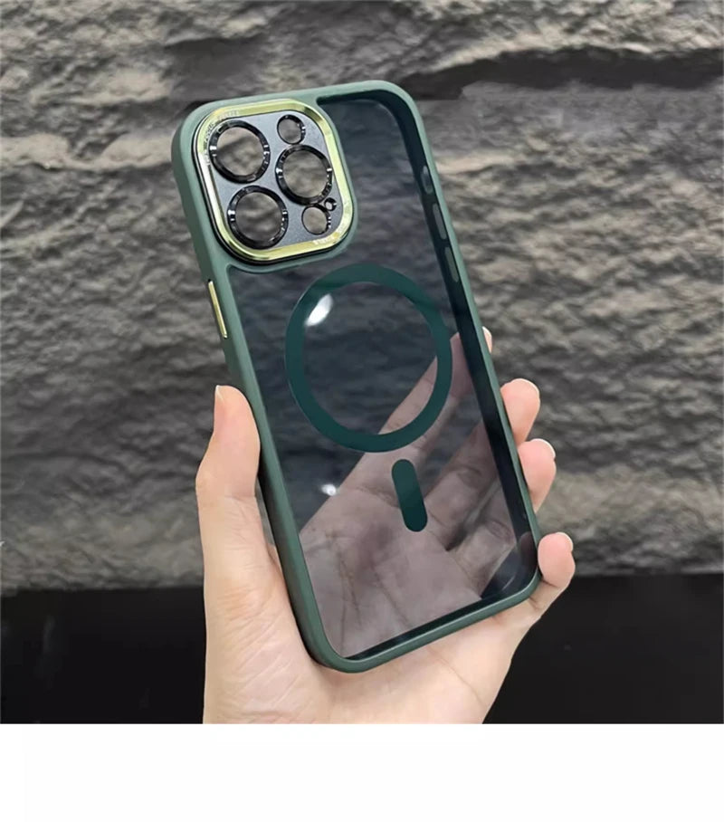 Crystal Clear & Shockproof: Luxury Acrylic Magnetic Case for iPhone 16, 15, 14 Plus & 16 Pro Max