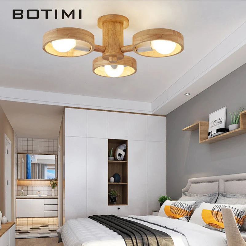 BOTIMI Solid Wood Chandelier for Living Rooms and Bedrooms!
