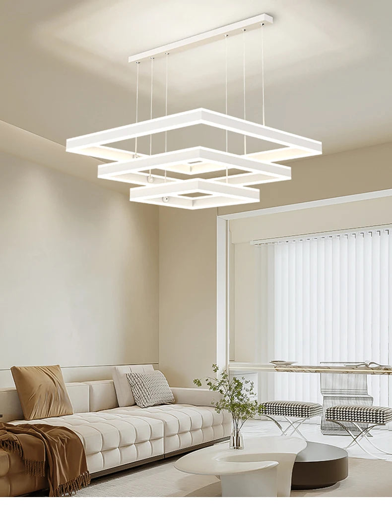 Modern LED Chandelier – Sleek Round & Square Designs for Living Rooms, Dining Rooms & Bedrooms