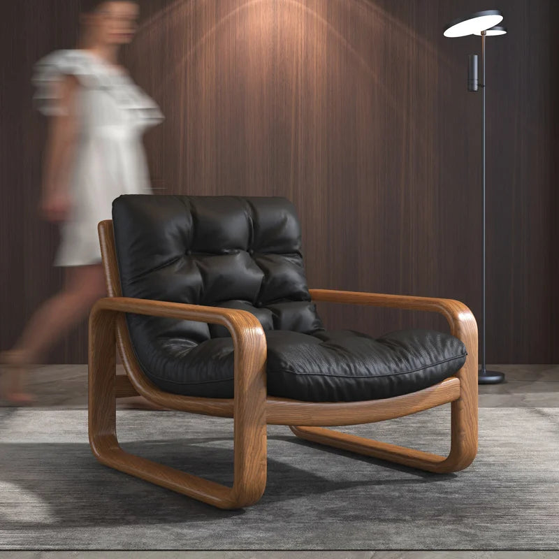 Luxury Designer Armchair Refined Scandinavian Wooden Chair for Contemporary Living Rooms