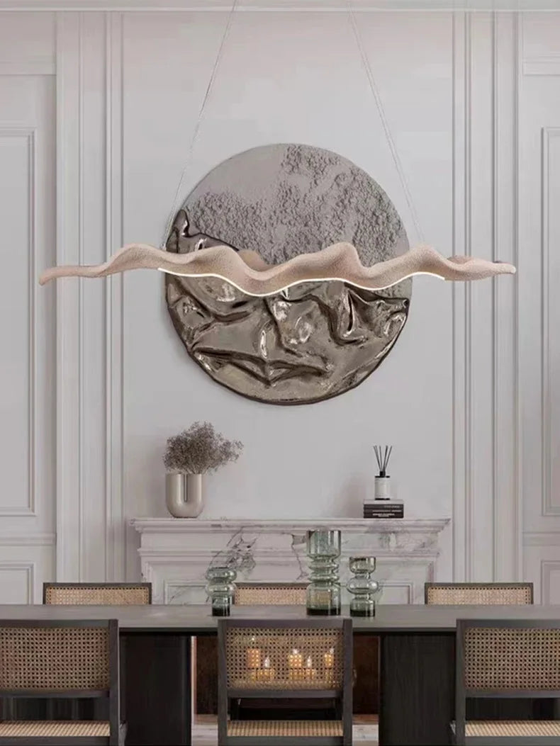 Vintage Resin Leaf Pendant Lights – Elegant LED Chandelier for Tea Houses, Dining Rooms & Bedrooms!