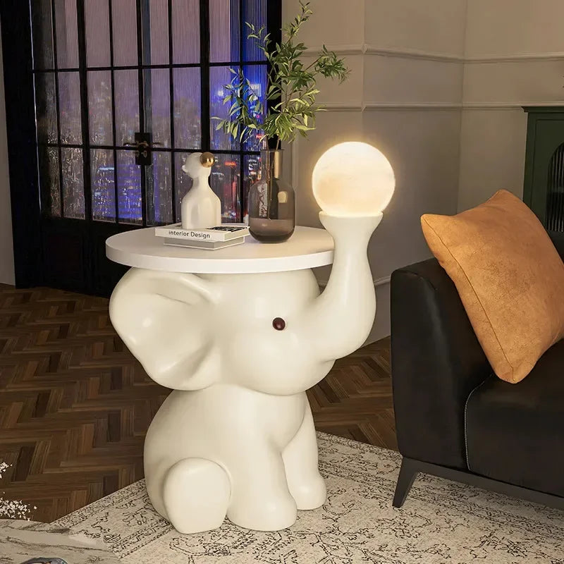 Luxury Elephant Moon Lamp Minimal Round Table