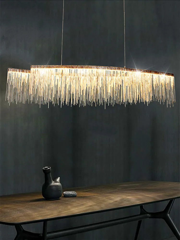 Luxury Tassel Chain LED Restaurant Chandeliers for Living Room, Club, Hotel, Reception