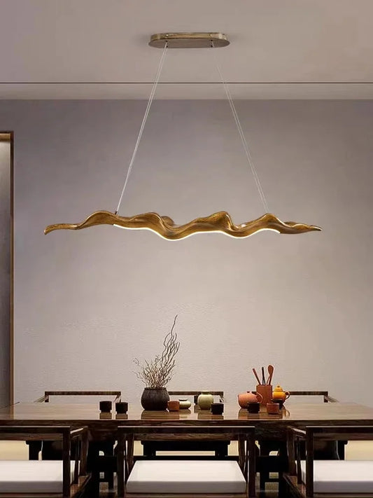 Vintage Resin Leaf Pendant Lights – Elegant LED Chandelier for Tea Houses, Dining Rooms & Bedrooms!