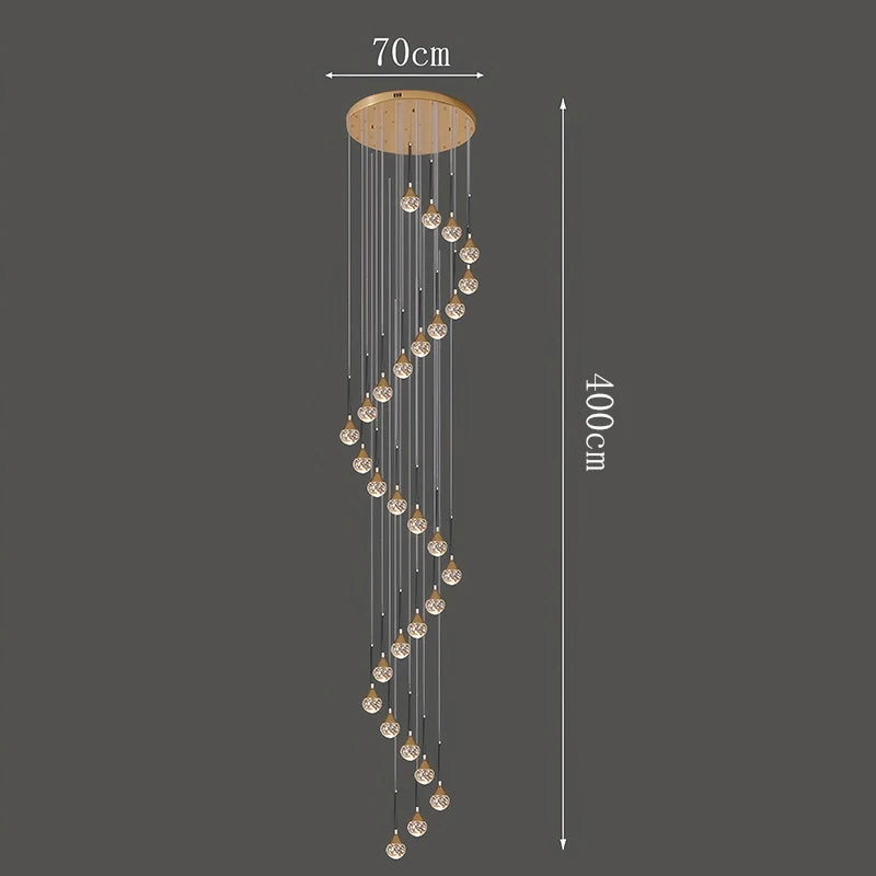 Nordic Crystal Pendant Lamp With Modern Hanging Light Chandelier for Dining & Living Room