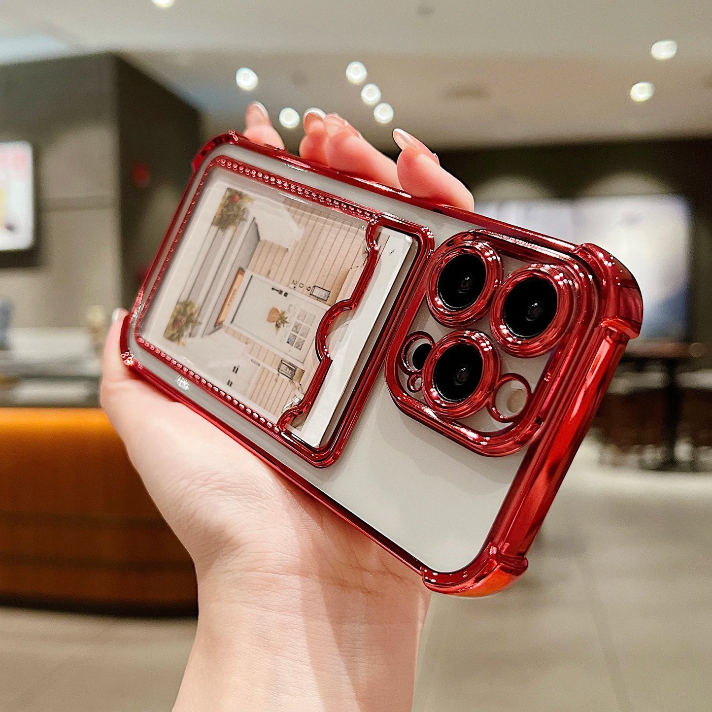 Sleek & Stylish Transparent Plating Phone Case: Soft Silicone Shockproof Wallet for iPhone 15/14/13/12/11 Pro Max Plus!