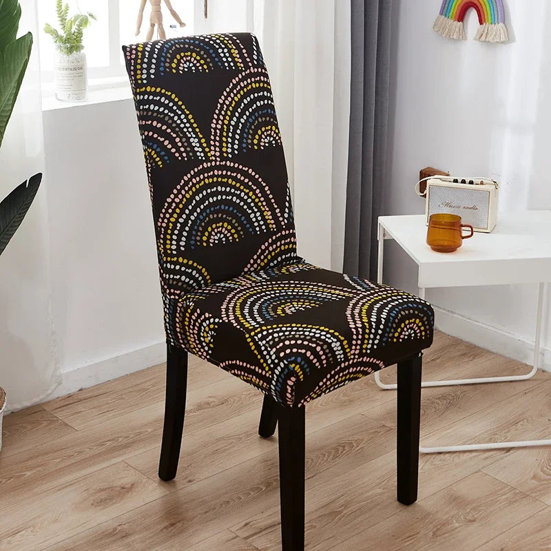 Printed Elastic Chair Covers Washable & Stylish for Home, Hotel & Office