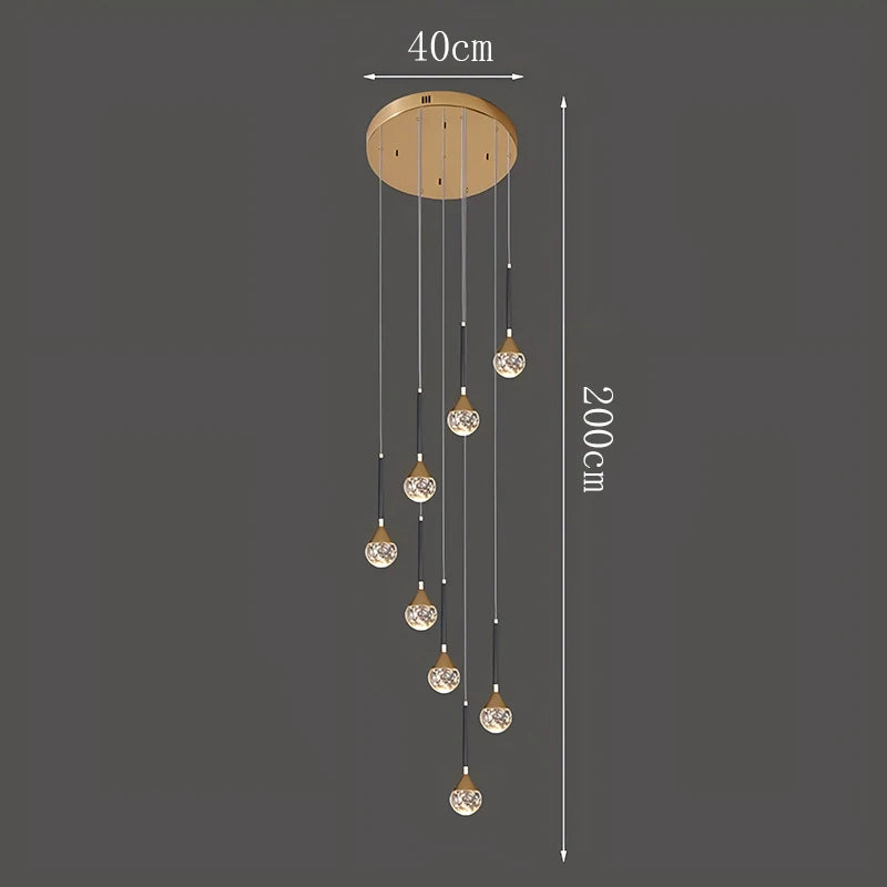 Nordic Crystal Pendant Lamp With Modern Hanging Light Chandelier for Dining & Living Room