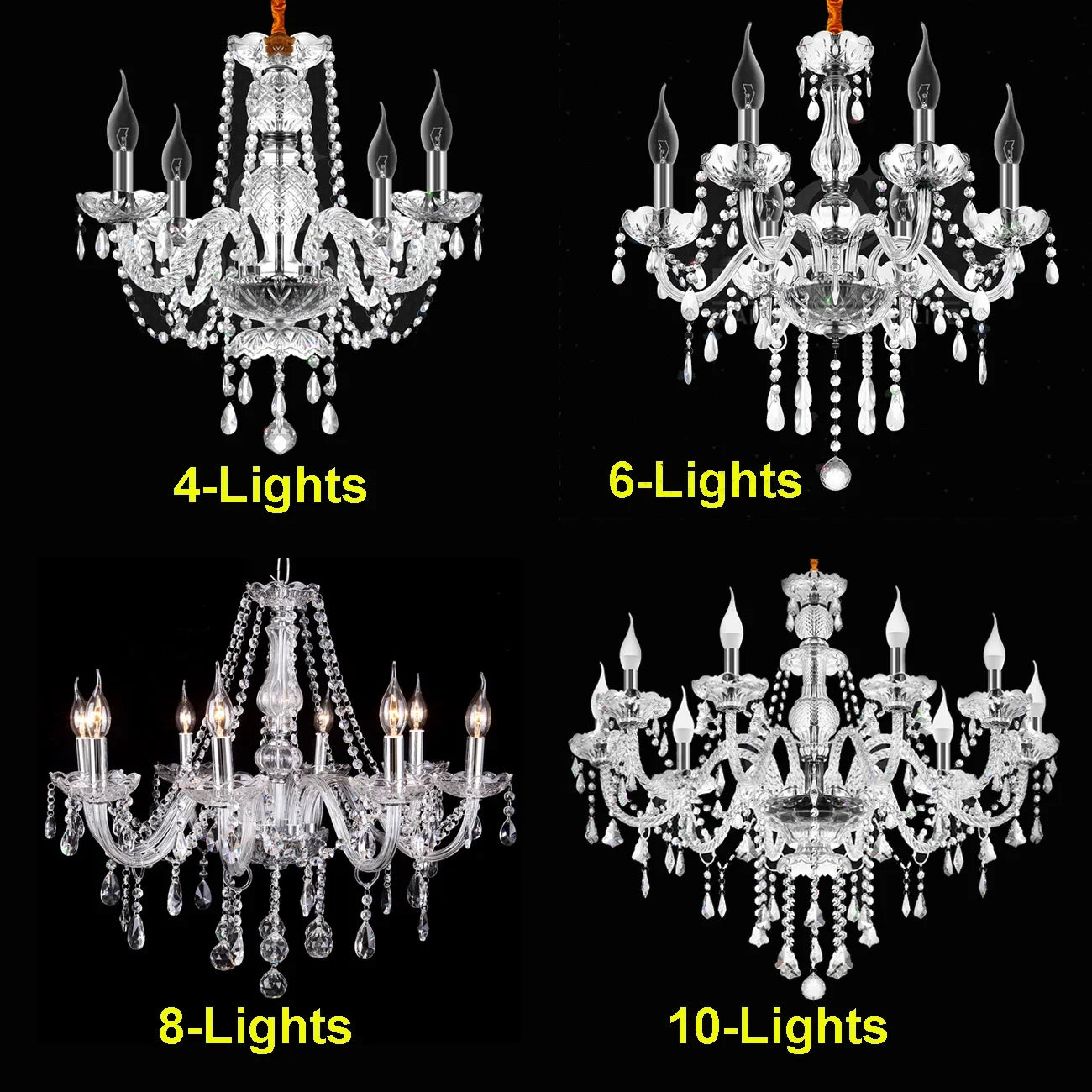 Ridgeyard 4-18 Arms K9 Crystal Chandelier – Luxury Modern & Boutique Style for Hallways, Living Rooms, Dining Rooms, & Bedrooms