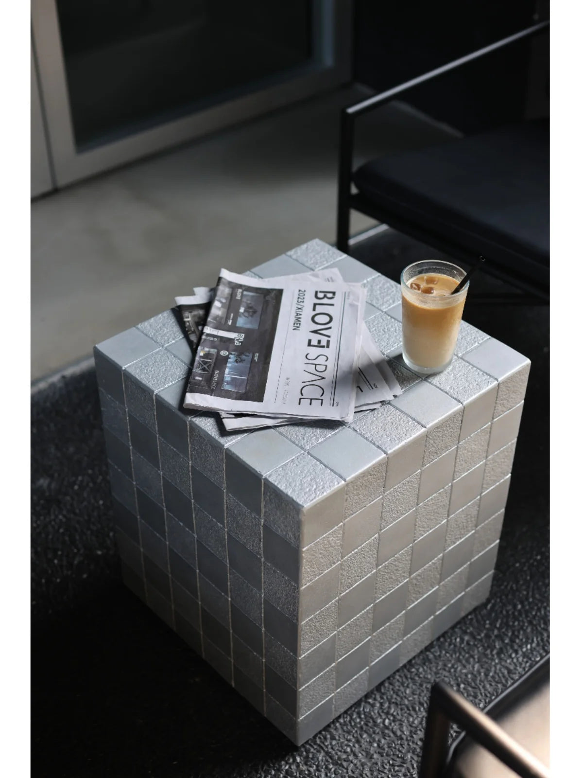 Sleek & Chic: Modern Minimalist Magnesium Oxide Coffee Table - The Magic Cube Design for Living Rooms, Bedrooms & Cafés!