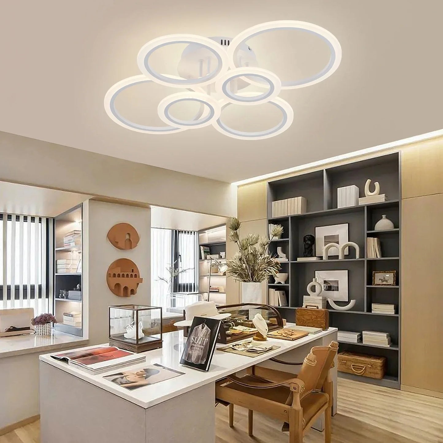 Luxury LED Ring Ceiling Chandelier for Bedroom & Living Room