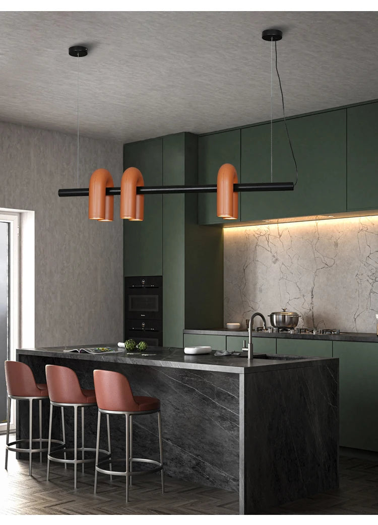 Modern U-Shaped Chandelier Minimalist Pendant Lamp for Kid's Rooms, Living Room & Bedroom Decor