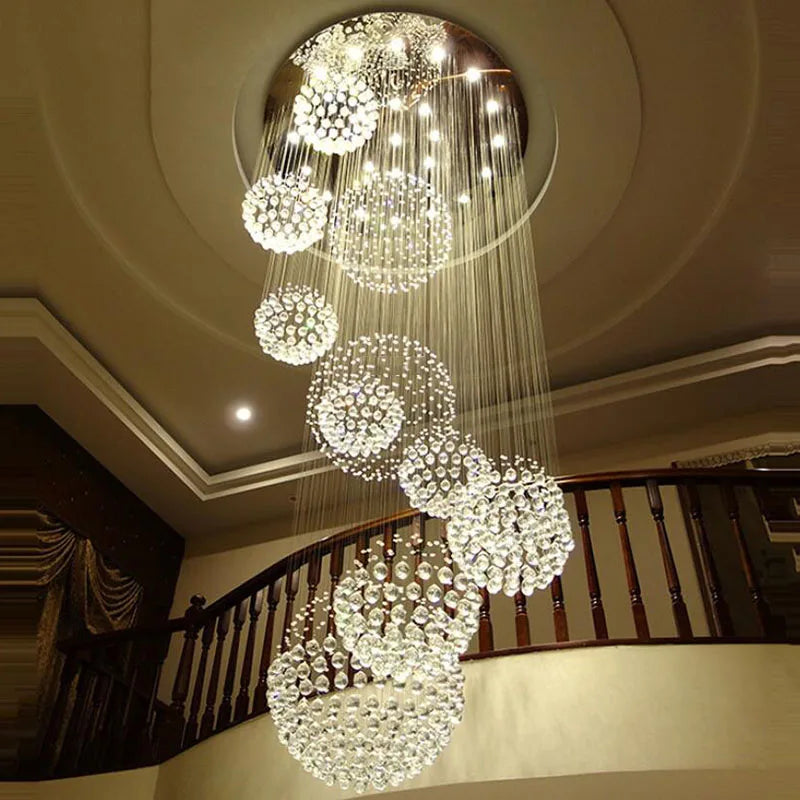 Shimmering Crystal Chandelier  Modern LED Lighting