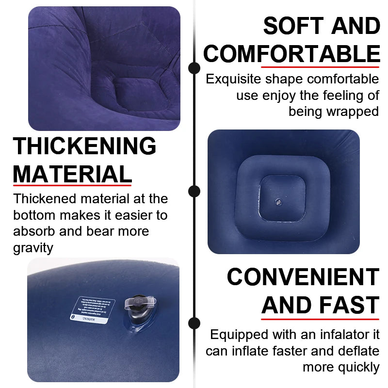 Large Lazy Inflatable Sofa Chair: Ultimate PVC Lounger & Bean Bag for Cozy Living Spaces
