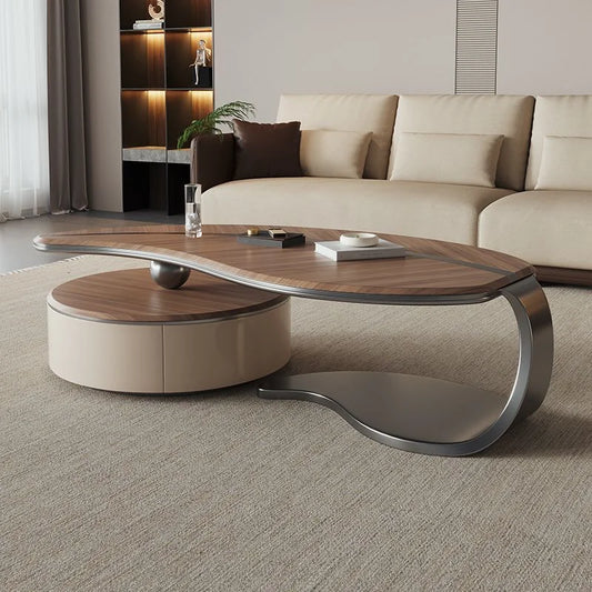 Ancient Style Creative Tea Table – Minimalist Solid Wood White Wax Wood for Living Room