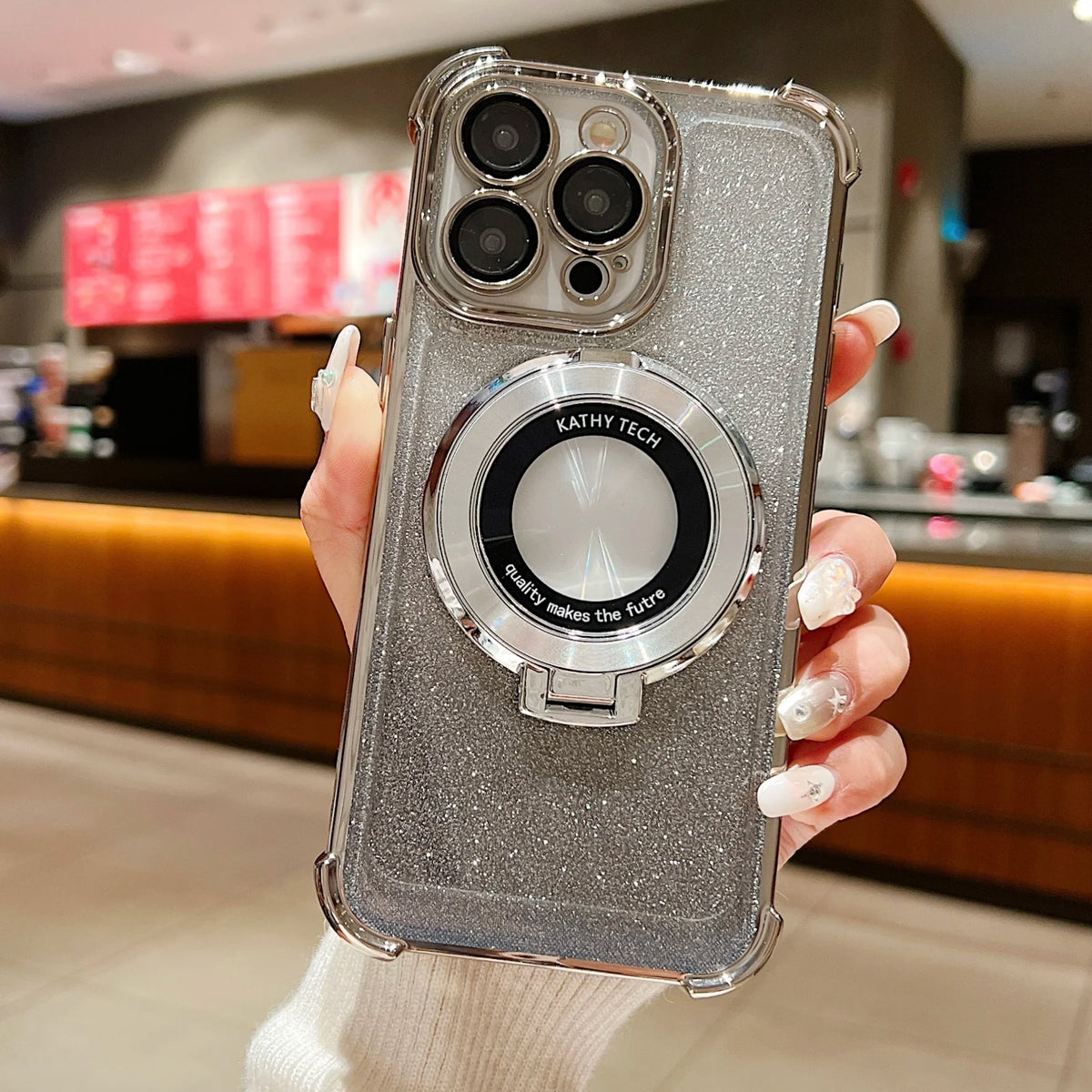 Fall-Proof & Fashion-Forward: Electroplate TPU Magnetic Case for iPhone 16 Pro Max