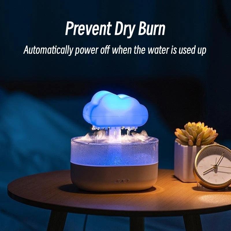 Cloud Night Light Humidifier With Raining Water Drop Sound And 7 Colors