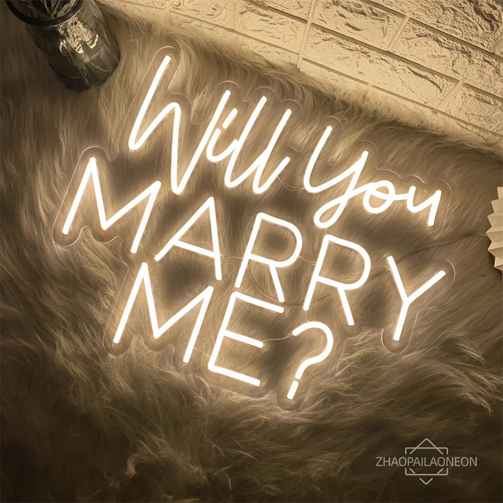 Will You Marry Me? Neon Sign – Perfect LED Decor for Weddings, Birthdays & Romantic Proposals!