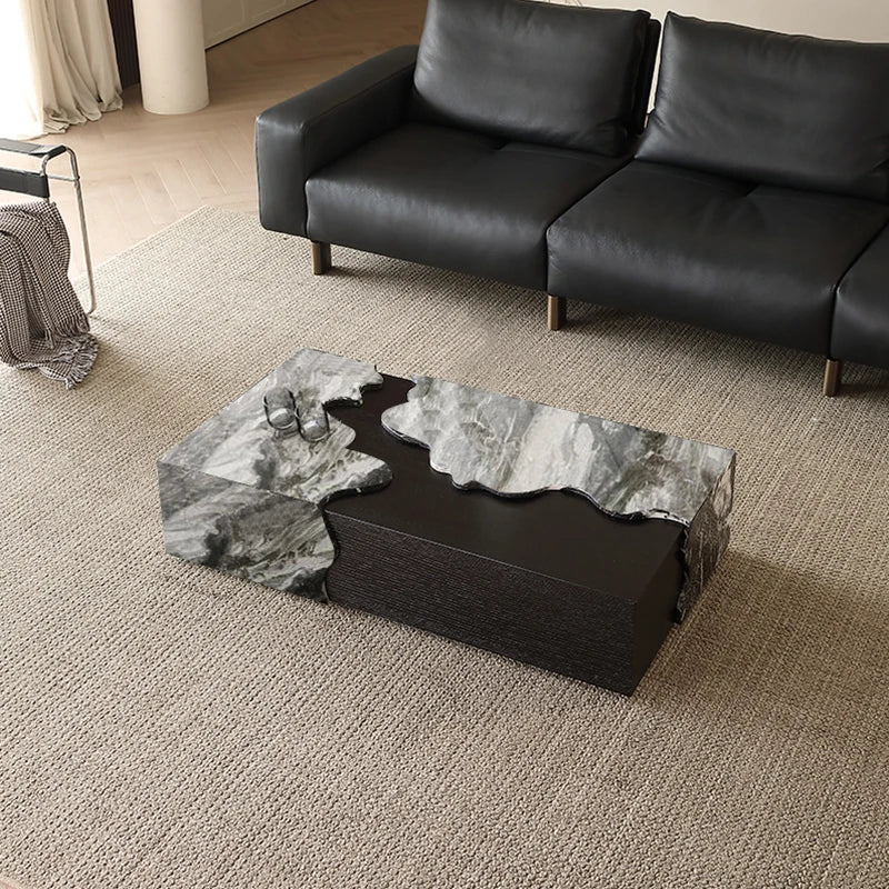Italian Marble Coffee Table With Rectangle Art Furniture for Living Room