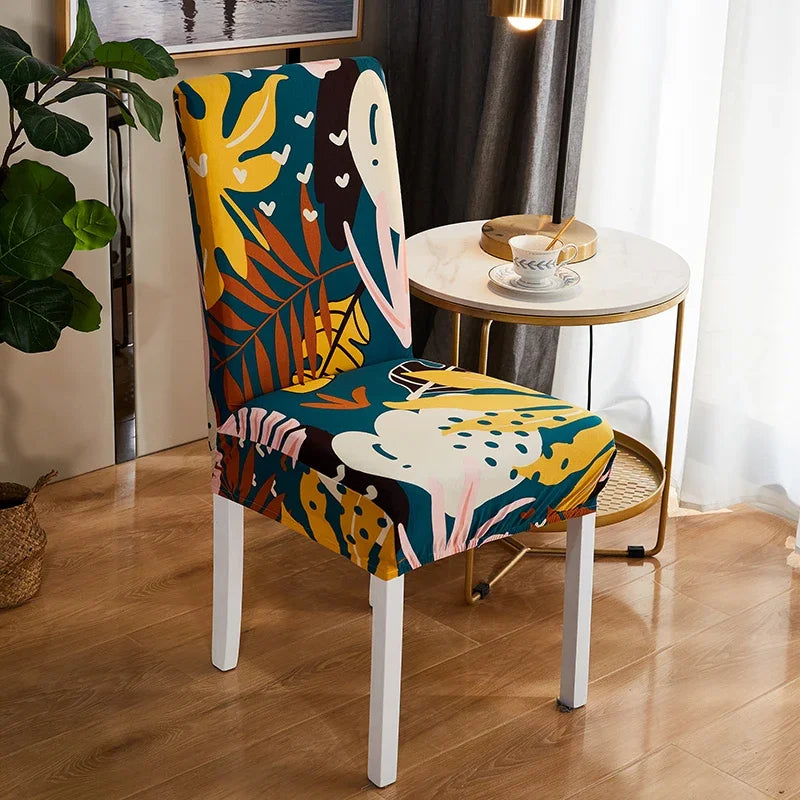 Printed Elastic Chair Covers Washable & Stylish for Home, Hotel & Office