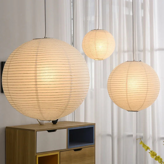 Handmade Rice Paper Hanging Light for Study, Café & Bedroom