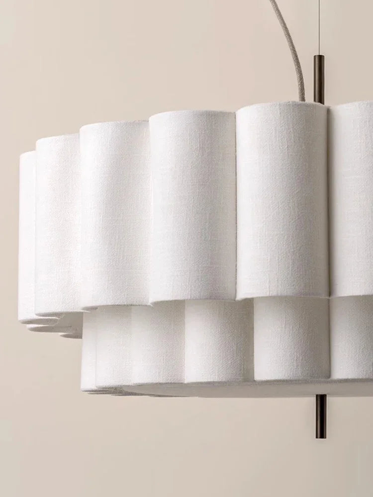 Wabi Sabi Fabric Chandelier Elegant Hanging Lamp for Modern Living & Bedroom Spaces