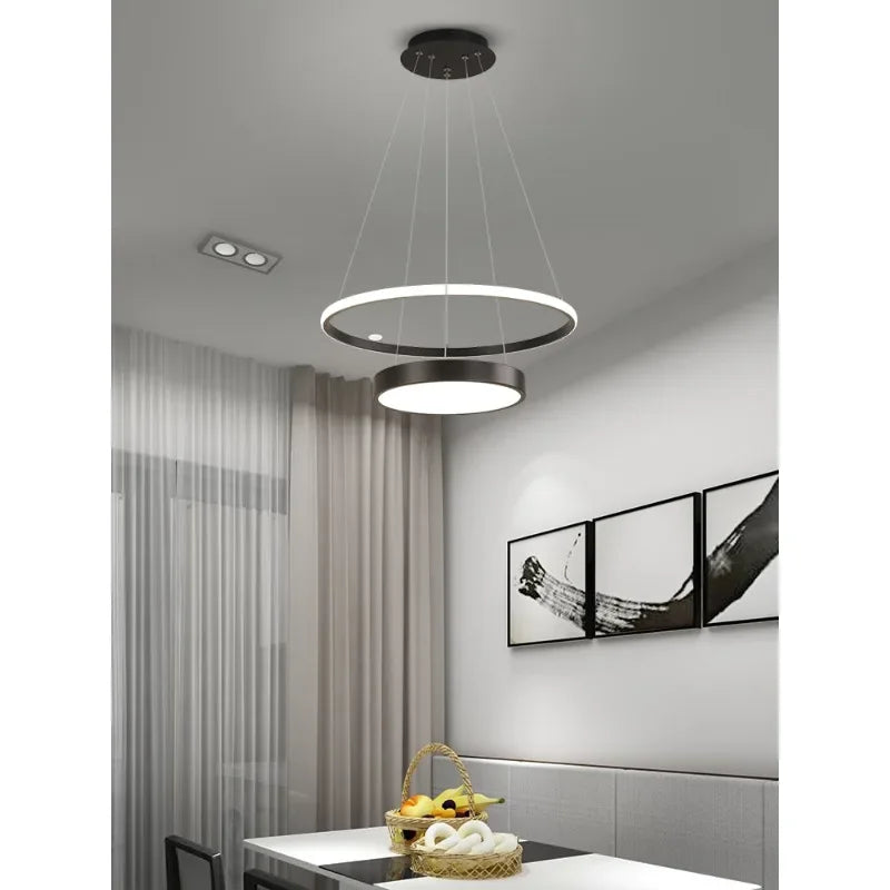 Stylish Gold Ring Chandelier Perfect for Dining Rooms & Offices