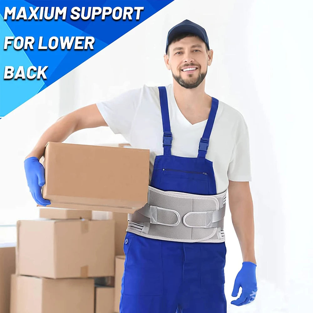 Ultimate Back Brace: Adjustable Support Belt for Men & Women – Alleviate Lower Back Pain with 6 Stays and Anti-Skid Lumbar Support!