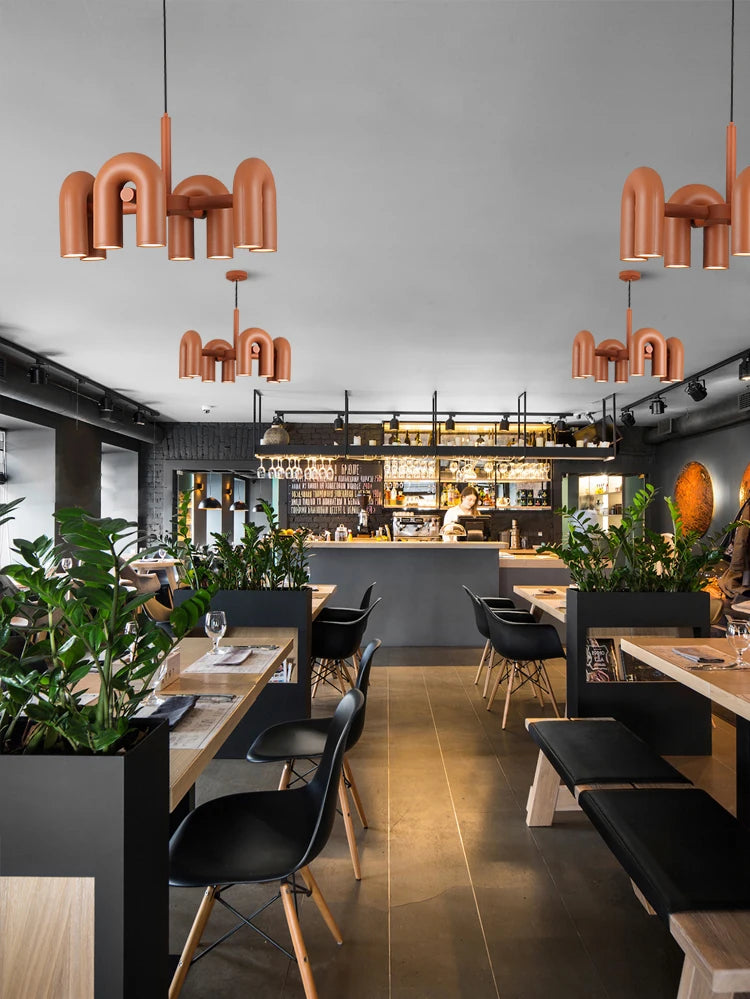 Modern U-Shaped Chandelier Minimalist Pendant Lamp for Kid's Rooms, Living Room & Bedroom Decor