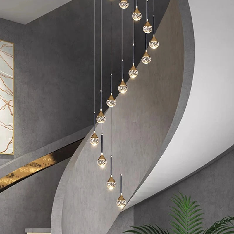 Nordic Crystal Pendant Lamp With Modern Hanging Light Chandelier for Dining & Living Room