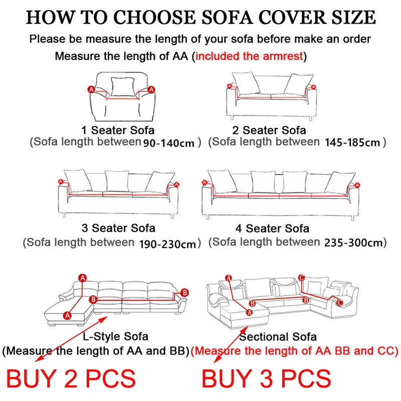 Thick Magic Sofa Covers (Elastic 1/2/3/4 Seater)