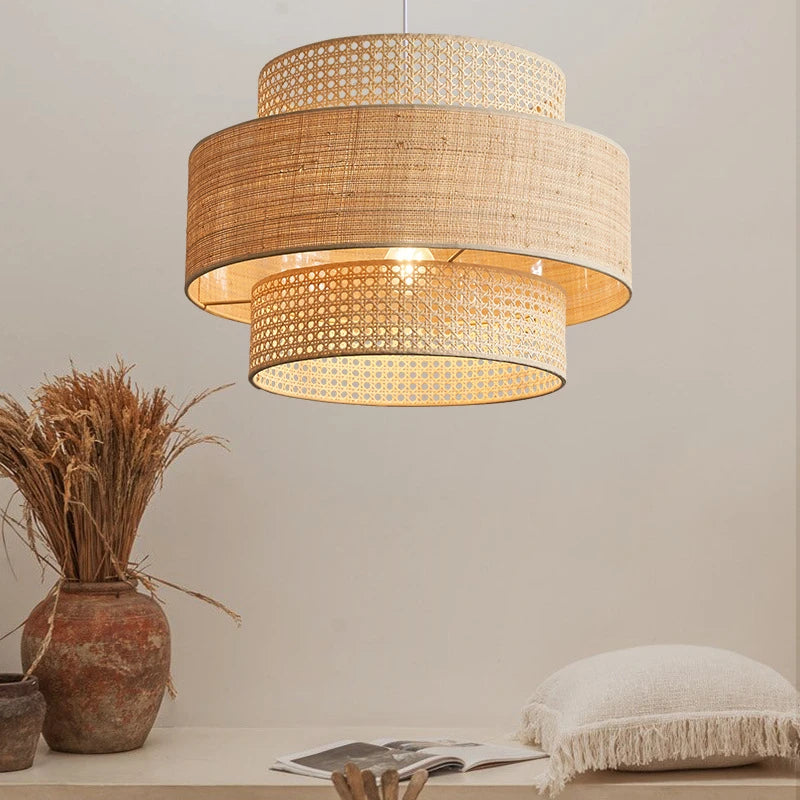 Rattan Chandelier for Kitchen, Dining Room, or Restaurant