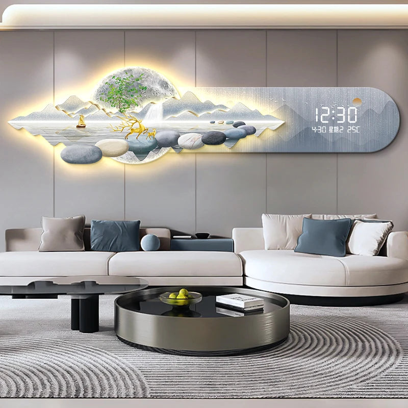Minimalist Luxury Digital Clock – Nordic Fashion Wall Clock for Bedroom & Living Room