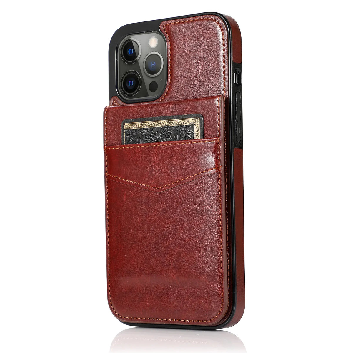 Premium Leather Wallet Case Flip Cover with Kickstand,Credit Card Holder for iPhone 8-14 Series