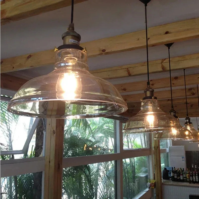 Clear Gray & Amber Glass Pendant Lamp Stylish Glass Hanging Light for Any Room