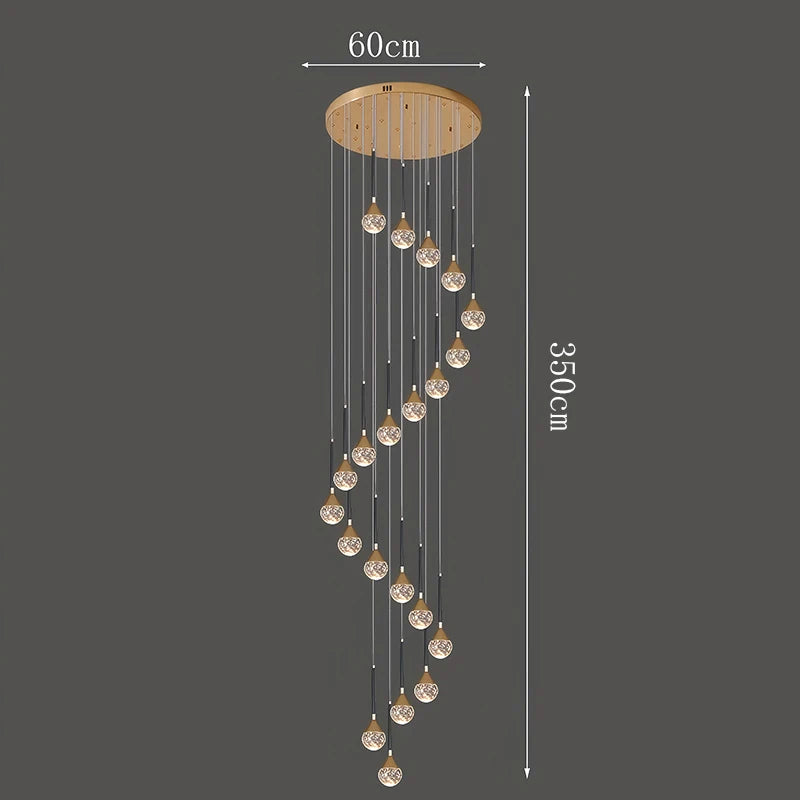 Nordic Crystal Pendant Lamp With Modern Hanging Light Chandelier for Dining & Living Room