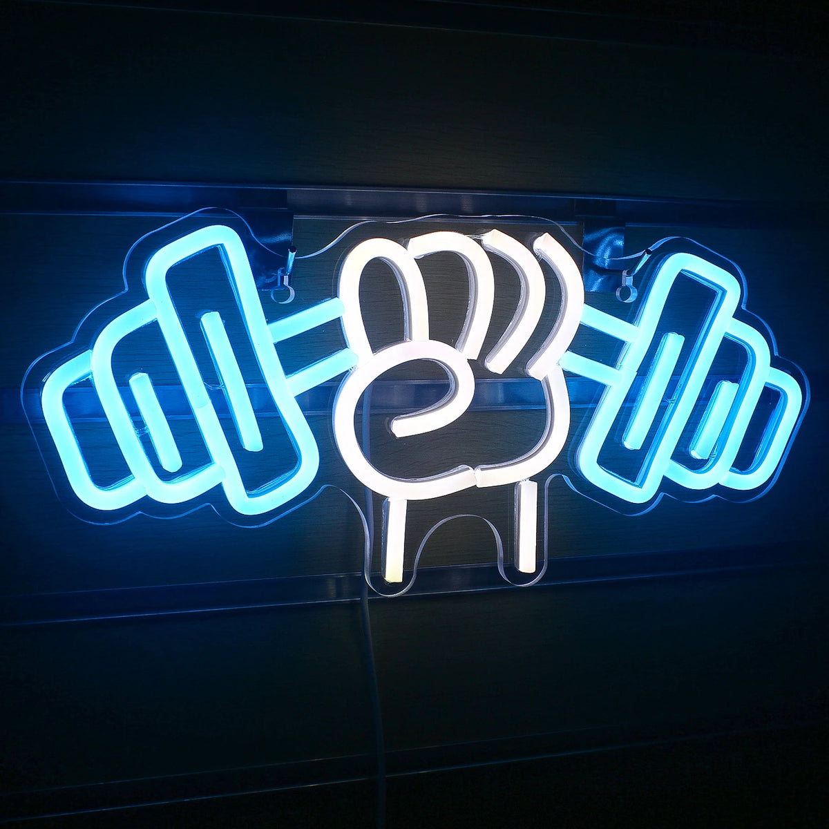 Lift Your Spirit: Barbell Weightlifting Neon Sign - Dumbbell LED Light for Gym Wall Decor & Fitness Gifts!