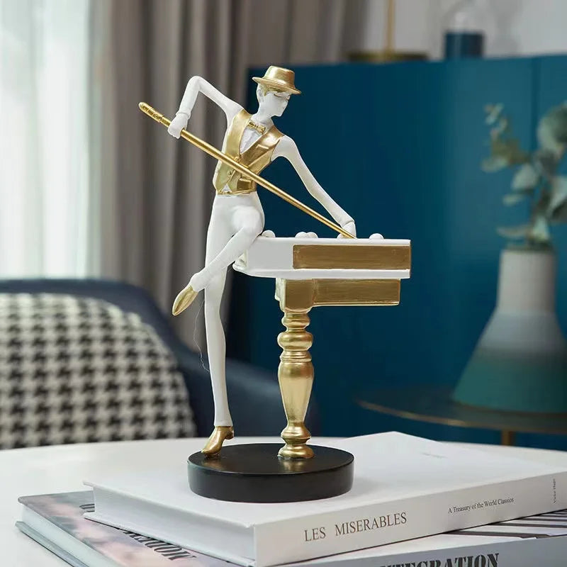 Home Accessories Billiard Sculpture – Nordic Resin Ornament for Office & Living Room