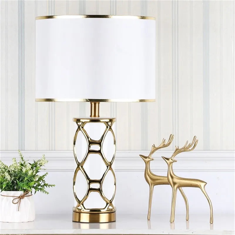 Contemporary White Desk Lamp - Elegant Bedroom Lighting