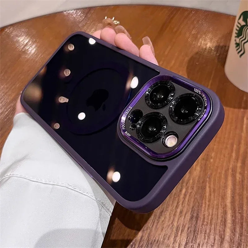 Crystal Clear & Shockproof: Luxury Acrylic Magnetic Case for iPhone 16, 15, 14 Plus & 16 Pro Max
