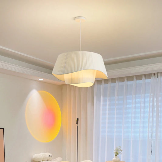 Retro Cream Fabric Chandelier With Pure Nordic Romance for Bedroom & Livingroom