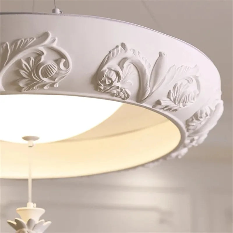 Captivating Gypsum LED Chandelier White Resin Beauty for Any Space