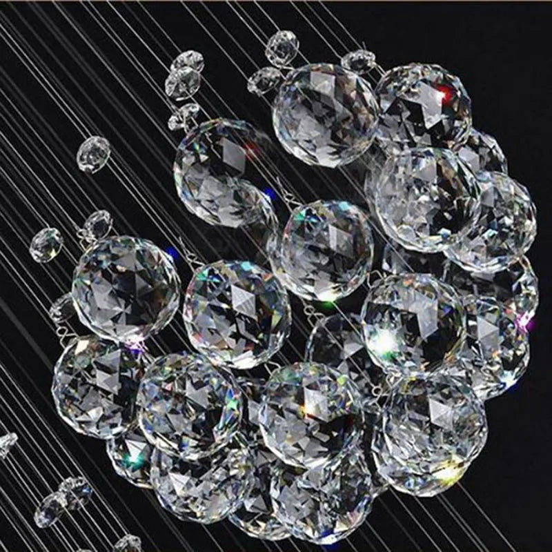 Shimmering Crystal Chandelier  Modern LED Lighting