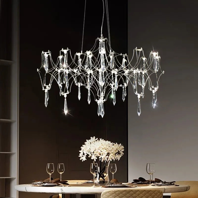 Starry Crystal Chandelier Perfect Ceiling Light for Living Rooms, Duplex Bedrooms, and Hotels