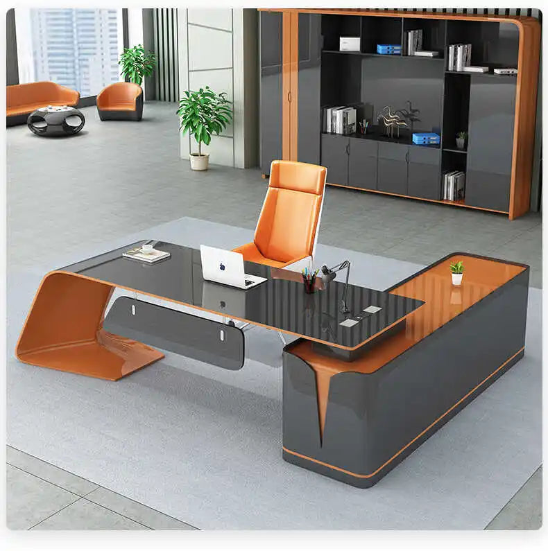 Premium Light Luxury Office Desk Spacious L-Shaped Executive Table for Home & Corporate Offices