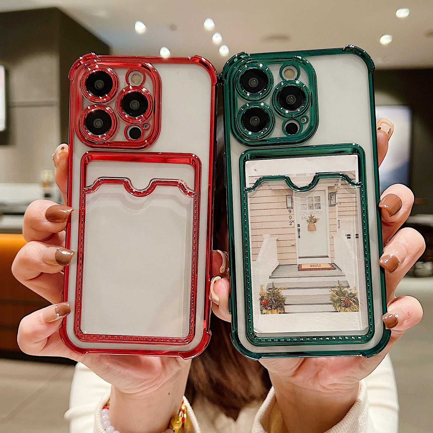 Sleek & Stylish Transparent Plating Phone Case: Soft Silicone Shockproof Wallet for iPhone 15/14/13/12/11 Pro Max Plus!