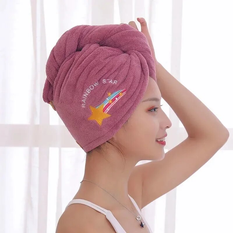 Women Soft Microfiber Bath Hat Towels Quick Dry Hair Cap