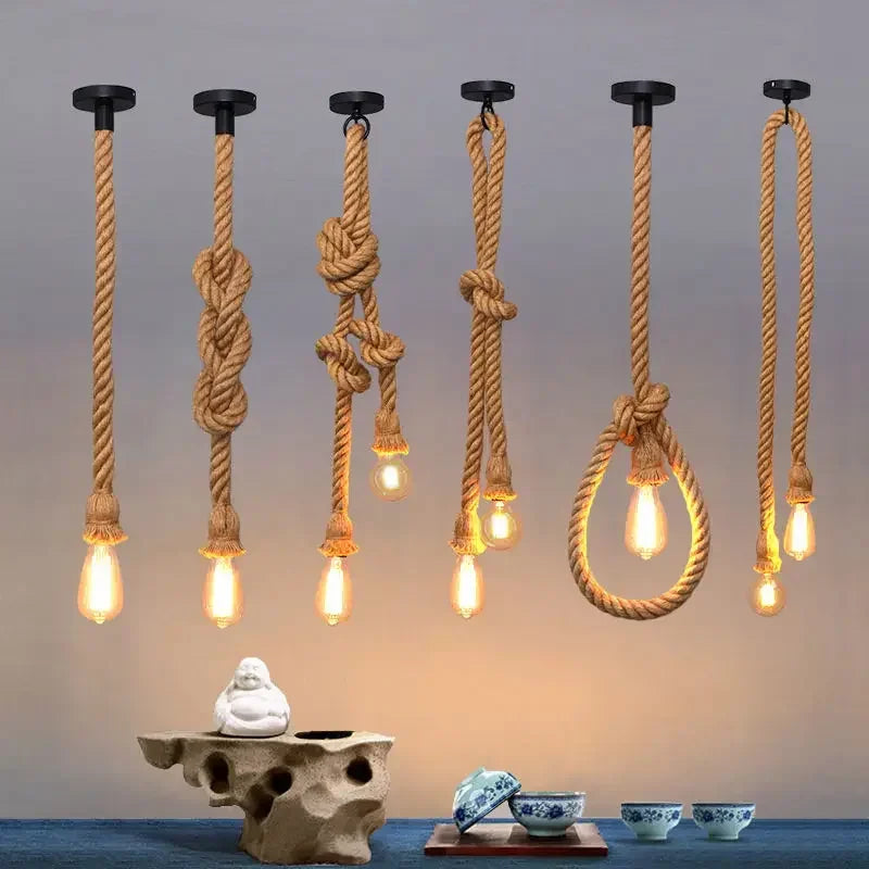 Vintage Premium Creative Rope Lamp Chandelier For Home